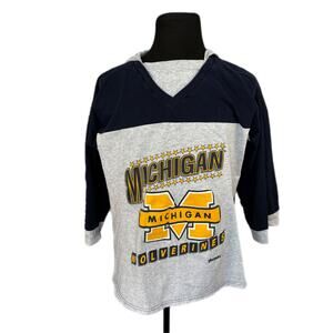 Vintage USA Made University of Michigan Short Sleeve Hooded T Shirt - Men's XL